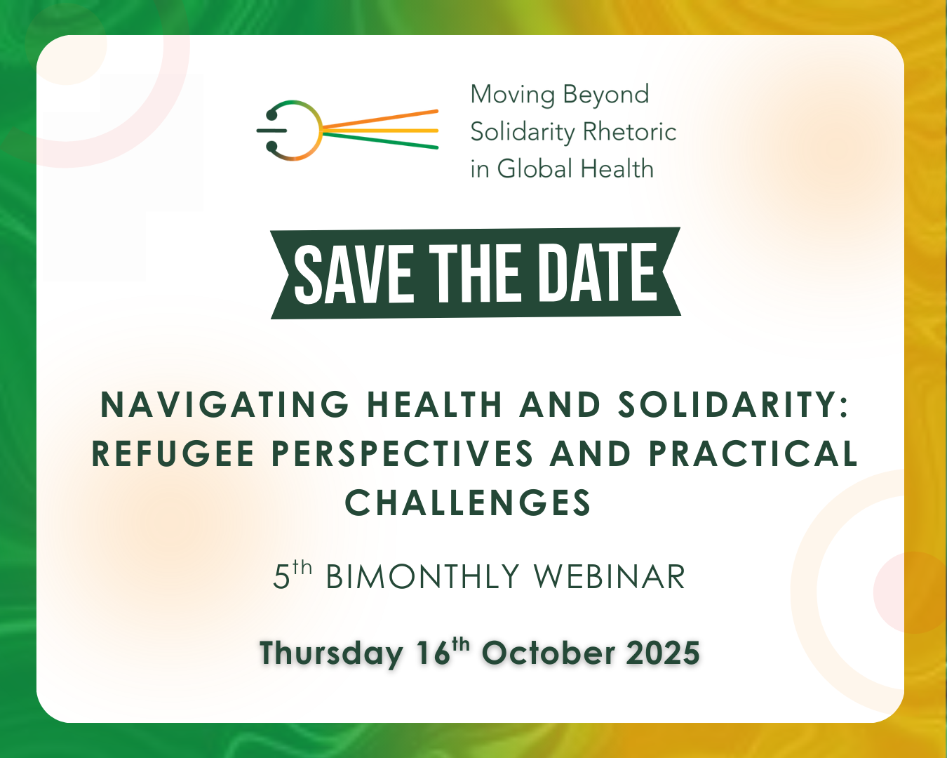 5th Webinar Save the Date